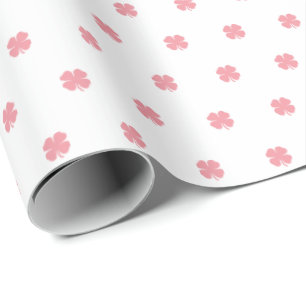 Modernes elegantes, festliches Rosa Lucky Clover M Geschenkpapier
