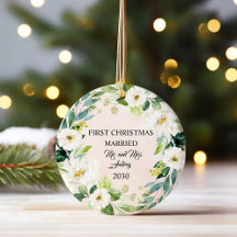 Modernes Elegantes First Christmas Verheiratet