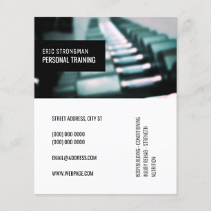 Modernes, elegantes Fitnessstudio  mit Cover-Blue- Flyer