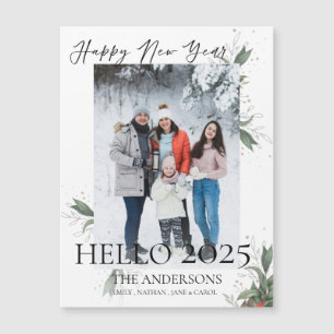 Modernes, elegantes, florales Script zum Glück im Magnetkarte