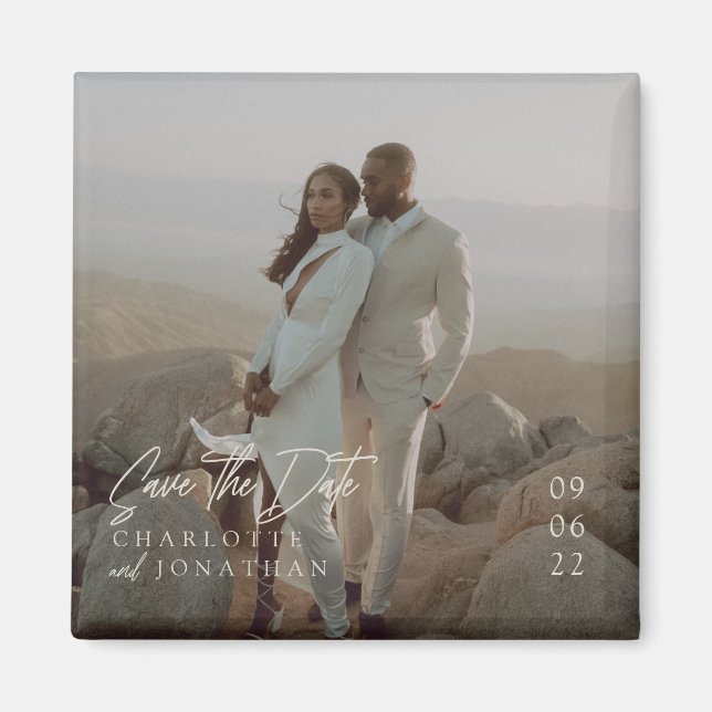 Modernes, elegantes Foto bei Hochzeiten spart das  Magnet (Vorne)