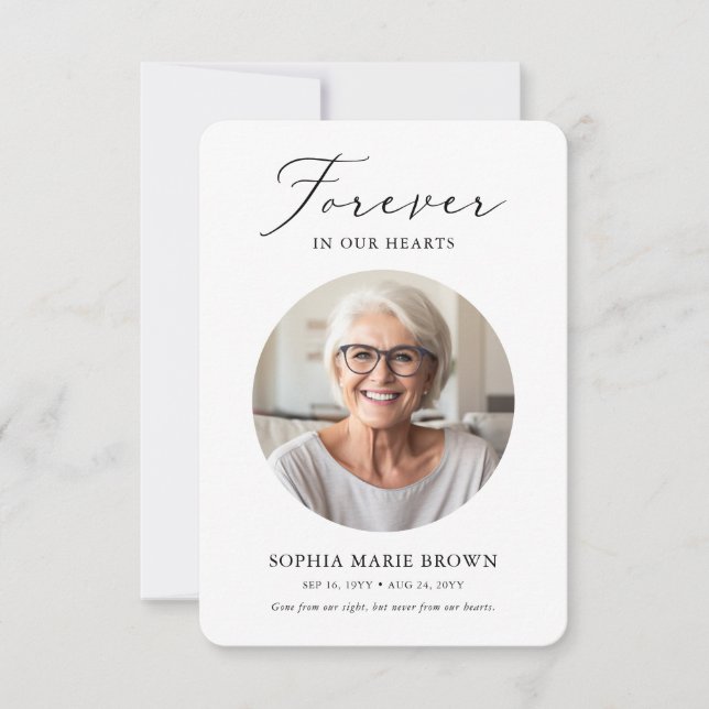 Modernes elegantes Foto Bereavement Beileid Beerdi Dankeskarte (Vorderseite)