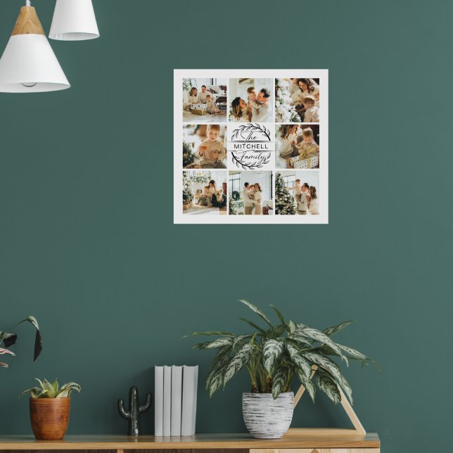 Modernes, elegantes Foto Collage Schwarz-weiß Keep Poster (Wohnzimmer 1)