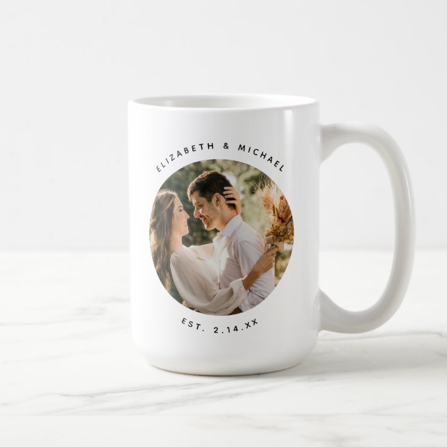 Modernes elegantes Foto für Hochzeiten und Hochzei Kaffeetasse (Rechts)