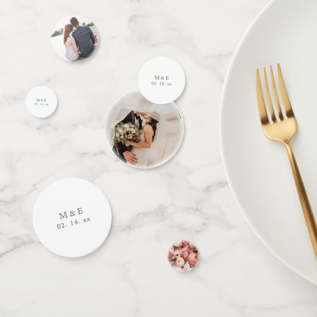 Modernes elegantes Foto für Hochzeiten und Hochzei Konfetti (Gruppe)