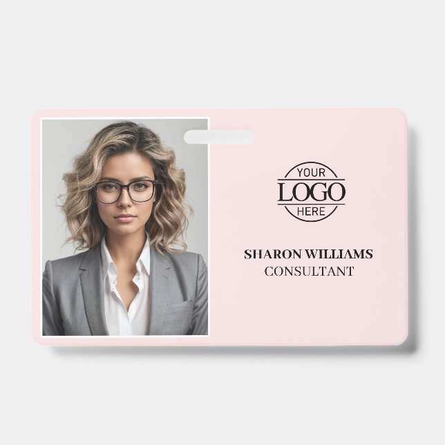 Modernes elegantes Foto für Mitarbeiter der Firma  Ausweis (Vorderseite)