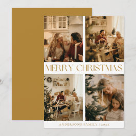 Modernes Elegantes Foto Goldenes Jahr Feiertagskarte