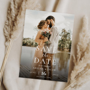 Modernes elegantes Foto Hochzeit rettet das Datum Save The Date