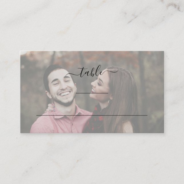 Modernes elegantes Foto-Hochzeitsflat Platzkarte (Vorderseite)