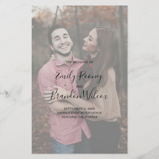 Modernes, elegantes Foto-Hochzeitsprogramm Flyer (Vorne)