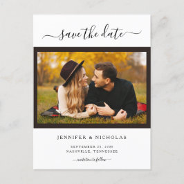 Modernes elegantes Foto Save the Date Ankündigungspostkarte