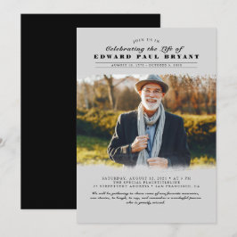 Modernes elegantes Foto zur Beerdigung des Lebens Einladung