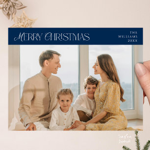 Modernes elegantes, fröhliches WeihnachtsfamilienF Postkarte