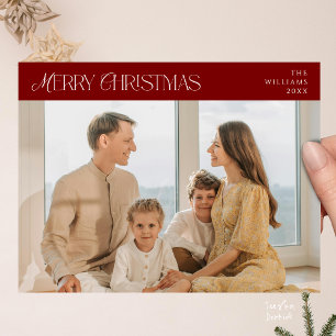 Modernes elegantes, fröhliches WeihnachtsfamilienF Postkarte