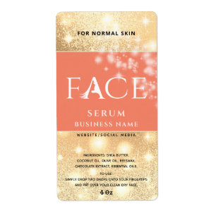 Modernes, elegantes Funkeln FACE-Serumlabel