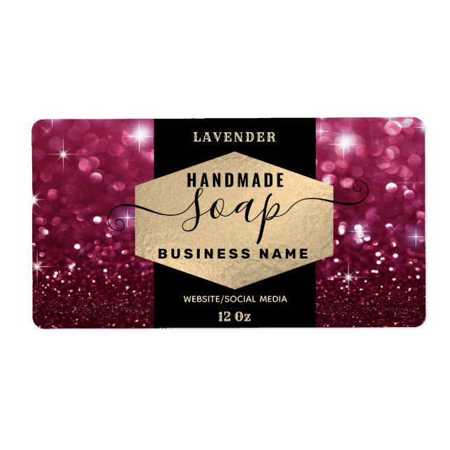 Modernes, elegantes Funkelseifenlabel (Vorne)