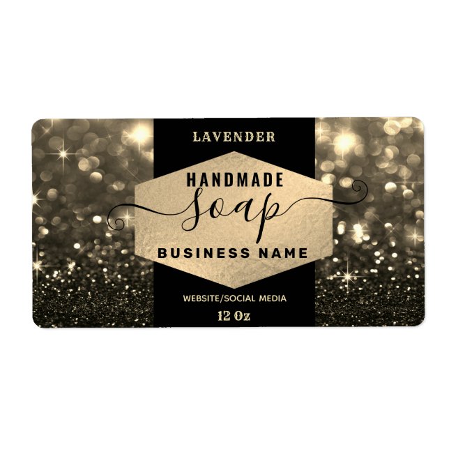 Modernes, elegantes Funkelseifenlabel (Vorne)