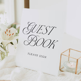 Modernes, elegantes Gästebuch für Hochzeiten Sockelschild