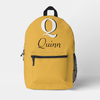 Modernes, elegantes, gelbes Monogramm Bedruckter Rucksack