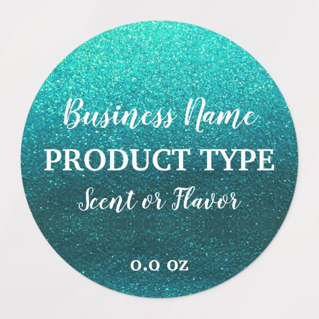 Modernes, elegantes Geschäft mit Black Glitzer-Leb Etiketten (Design 1)