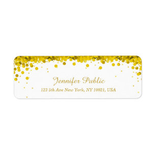 Modernes elegantes Gold Confetti Script Luxe Templ