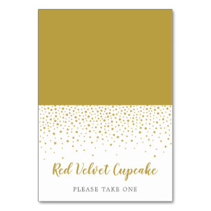 Modernes elegantes Gold Confetti Wedding Buffet La Tischnummer