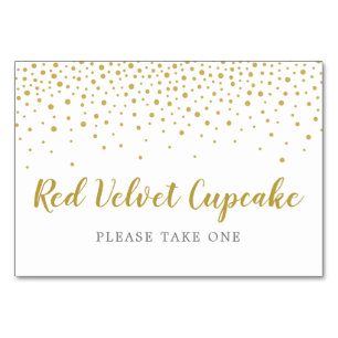 Modernes elegantes Gold Confetti Wedding Buffet La Tischnummer