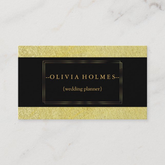 Modernes elegantes Gold Foil Metal Beruflich Busin Visitenkarte (Vorderseite)