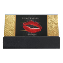 Modernes elegantes Gold, Roter Glitzer Lippen