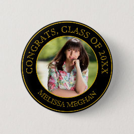 Modernes, elegantes Gold Typografy Graduate Foto G Button