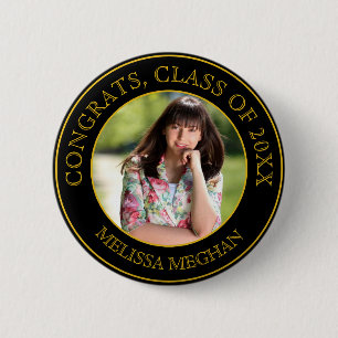 Modernes, elegantes Gold Typografy Graduate Foto G Button