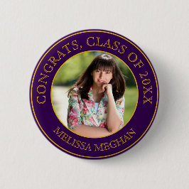 Modernes, elegantes Gold Typografy Graduate Foto G Button