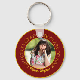 Modernes, elegantes Gold Typografy Graduate Foto G Schlüsselanhänger