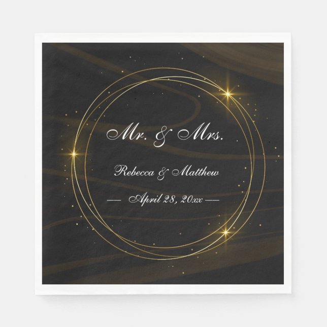 Modernes elegantes Goldenes Licht Serviette (Vorderseite)