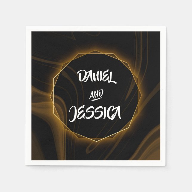 Modernes elegantes Goldenes Licht Serviette (Vorderseite)