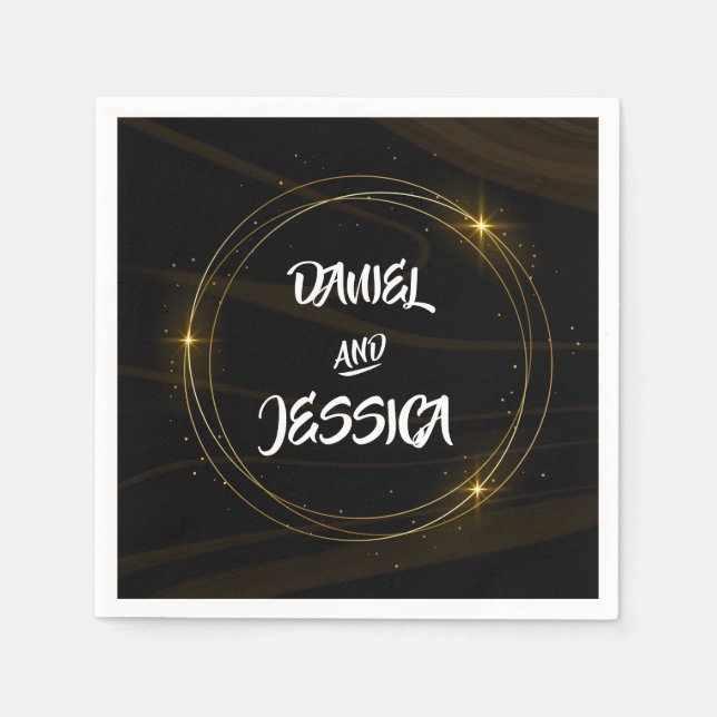 Modernes elegantes Goldenes Licht Serviette (Vorderseite)