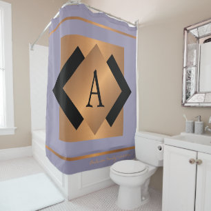 Modernes, elegantes, goldfarbenes mit Monogramm Sc Duschvorhang