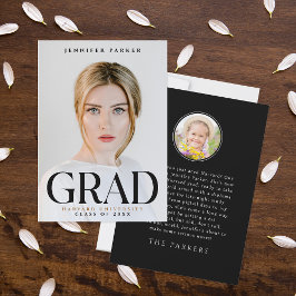 Modernes elegantes Graduate Foto Portrait Name Bla Ankündigung