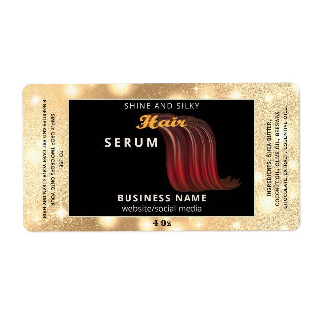 Modernes, elegantes Haar-Script-Serumlabel (Vorne)