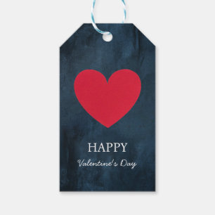 Modernes elegantes Happy Valentine's Day Red Heart Geschenkanhänger