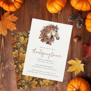 Modernes Elegantes Herbst Pferd Erntedank Einladung