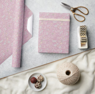 Modernes Elegantes Highlight Rosa Terrazzo Geschenkpapier