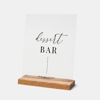 Modernes elegantes Hochzeitdessert-Bar Acrylschild