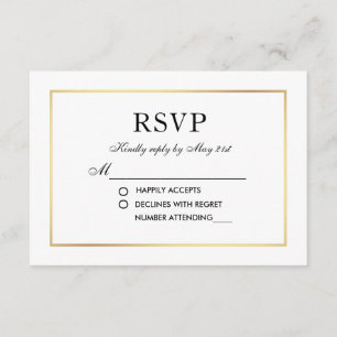 Modernes elegantes Hochzeitschwarz-Weiß-UAWG RSVP Karte