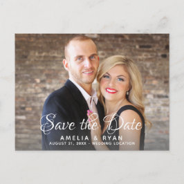 Modernes, elegantes Hochzeitsgeschenk-Foto Save th Ankündigungspostkarte