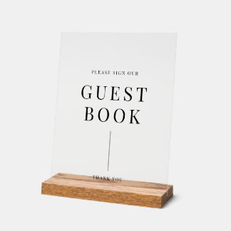 Modernes Elegantes Hochzeitsguestbook Acrylschild