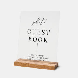 Modernes Elegantes Hochzeitsguestbook Foto Acrylschild