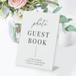 Modernes Elegantes Hochzeitsguestbook Foto Sockelschild