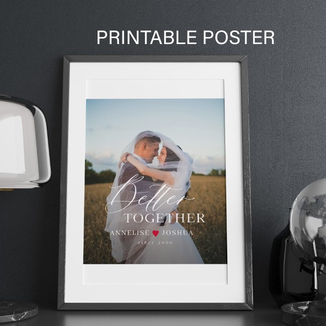 Modernes, elegantes Hochzeitskoppel-Foto-Overlay Poster (Von Creator hochgeladen)
