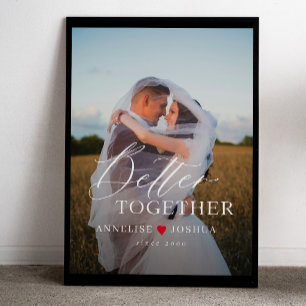Modernes, elegantes Hochzeitskoppel-Foto-Overlay Poster